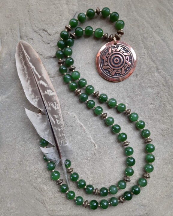 Kornkreis Anhänger Edelsteinkette Heilsteinschmuck
