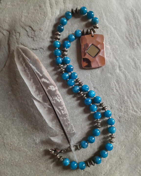Spiegelamulett Anhänger Edelsteinkette Heilsteinschmuck