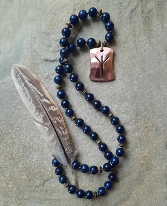 Rune Algiz Anhänger Edelsteinkette Heilsteinschmuck