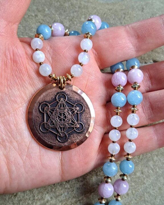 Metatron Kupfer-Medaillon - handgefertigter Schmuck im Boho-Stil