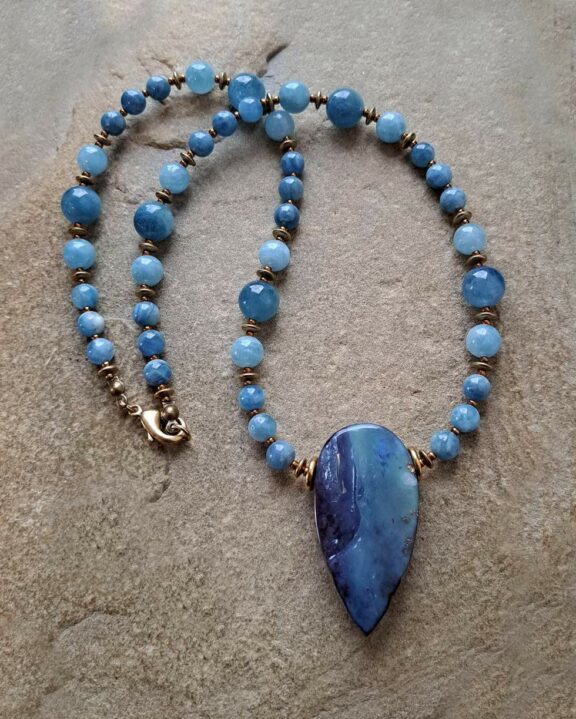 Boulderopal Anhänger Edelsteinkette Heilsteinschmuck