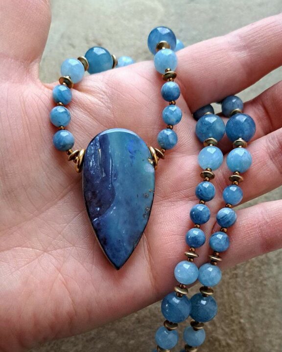 Boulderopal Anhänger Edelsteinkette Heilsteinschmuck