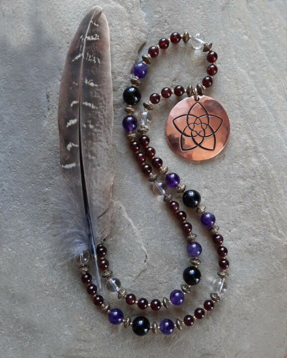 Granat Amethyst Turmalin Bergkristall Venus Venusblume Engel Reiki Yoga Kette Heilsteine Zauberwesen Lichtbringer