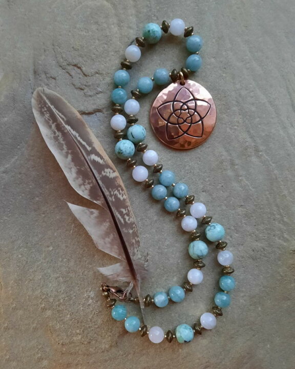 Venusblume Anhänger Edelsteinkette Heilsteinschmuck