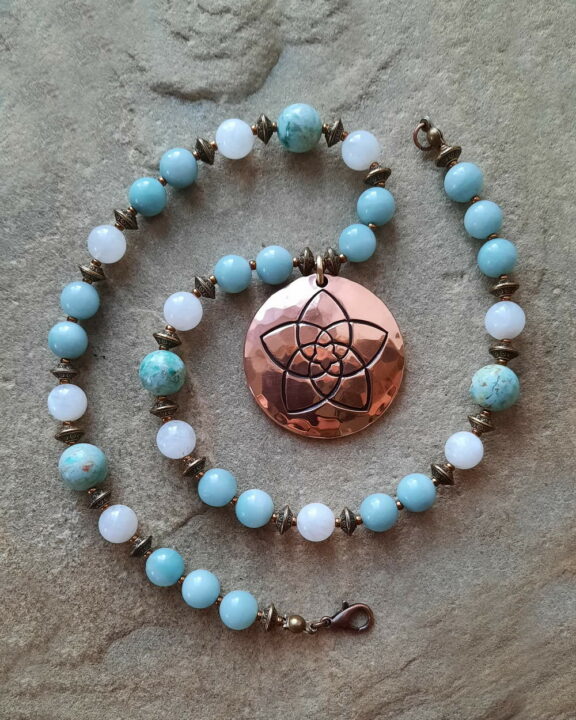 Venusblume Anhänger Edelsteinkette Heilsteinschmuck
