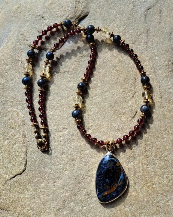 Pietersit Amulett Anhänger Edelsteinkette Heilsteinschmuck