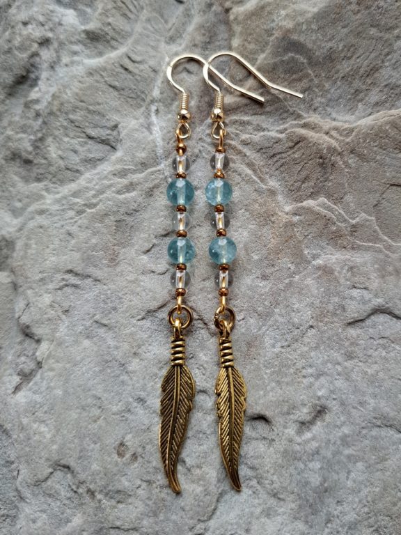 Ohrschmuck Aquamarin Bergkristall