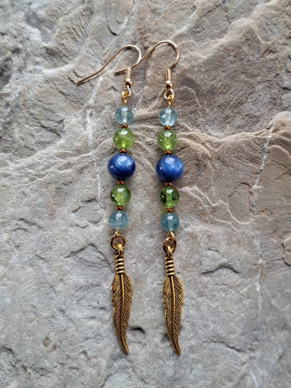 Ohrschmuck Kyanit Peridot Aquamarin