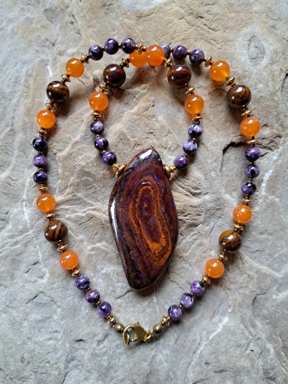 Matrixopal Amulett Anhänger Edelsteinkette Heilsteinschmuck