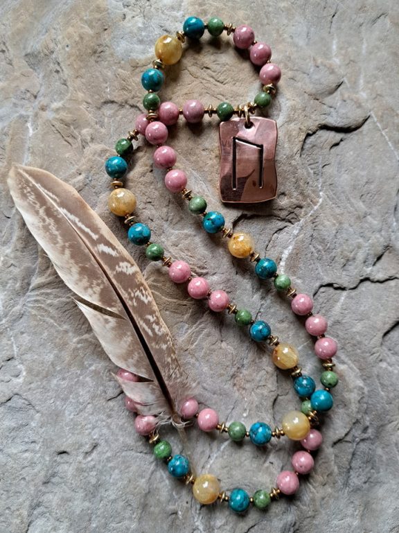 Rune Uruz Anhänger Edelsteinkette Heilsteinschmuck