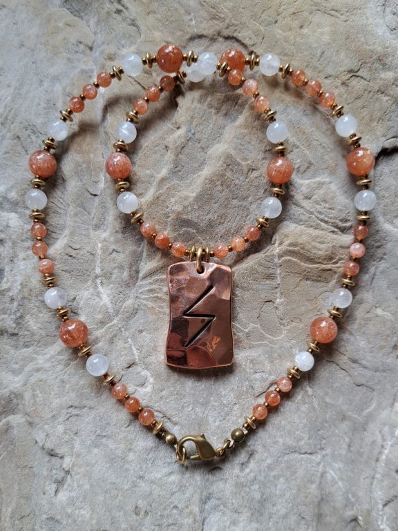 Rune Sowilo Anhänger Edelsteinkette Heilsteinschmuck