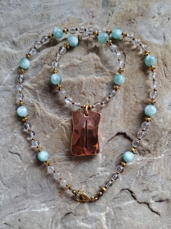 Rune Isa Anhänger Edelsteinkette Heilsteinschmuck