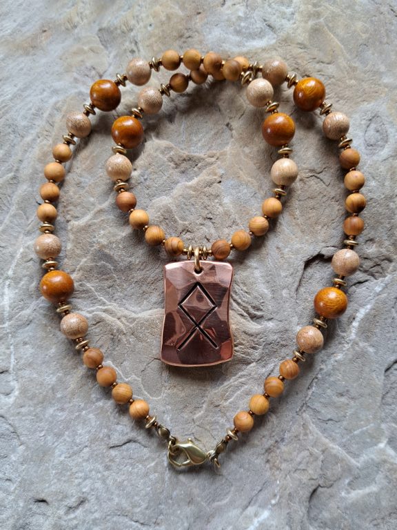 Rune Othala Anhänger Edelsteinkette Heilsteinschmuck