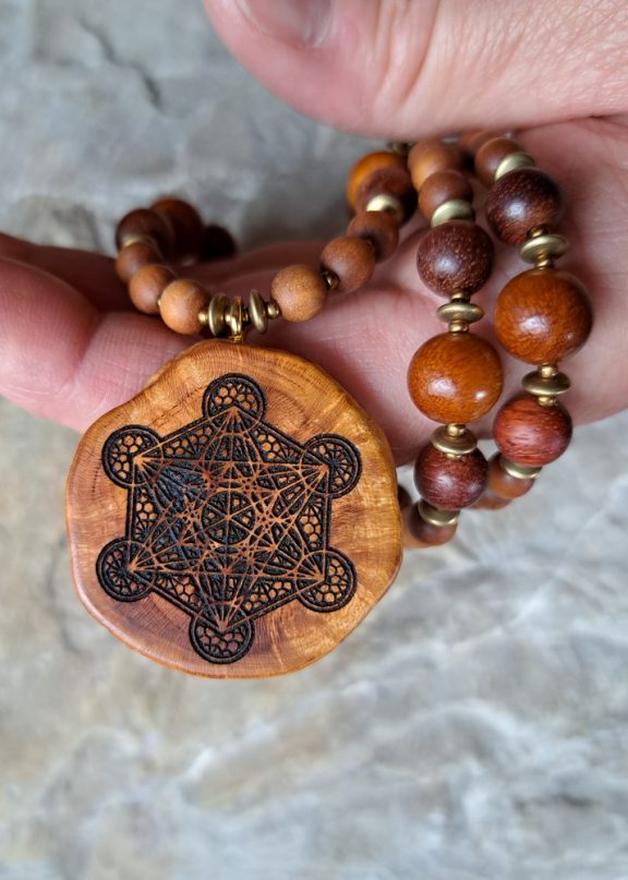 Metatron Amulett Kirschbaumperle Anhänger Edelsteinkette Heilsteinschmuck