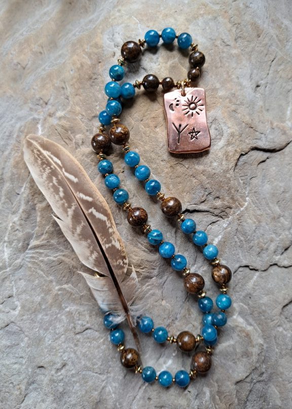 Rune Fehu Anhänger Edelsteinkette Heilsteinschmuck