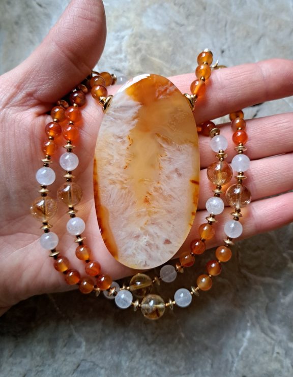 Achat Amulett Anhänger Edelsteinkette Heilsteinschmuck