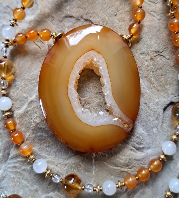 Achat Amulett Anhänger Edelsteinkette Heilsteinschmuck