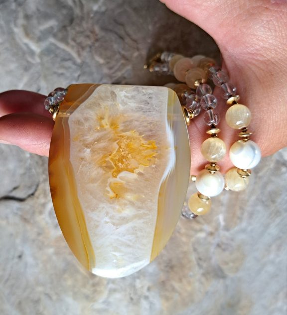 Achat Amulett Anhänger Edelsteinkette Heilsteinschmuck