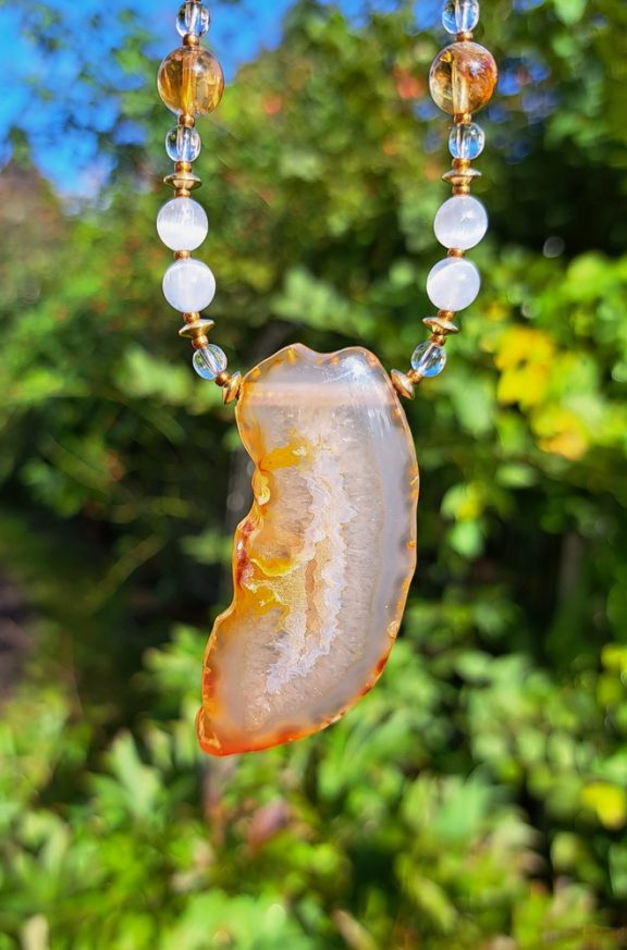Achat Amulett Anhänger Edelsteinkette Heilsteinschmuck