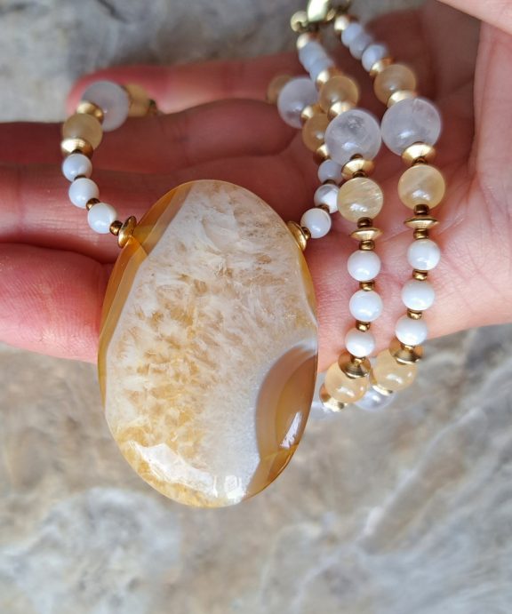 Achat Amulett Anhänger Edelsteinkette Heilsteinschmuck