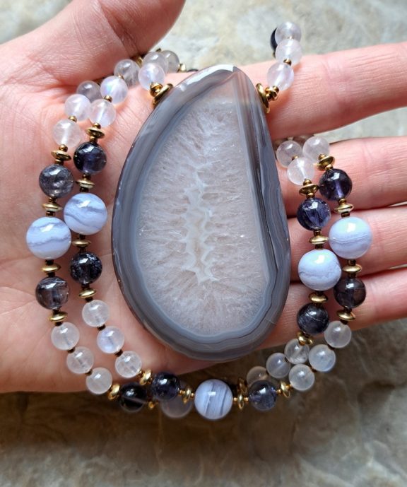 Achat Amulett Anhänger Edelsteinkette Heilsteinschmuck