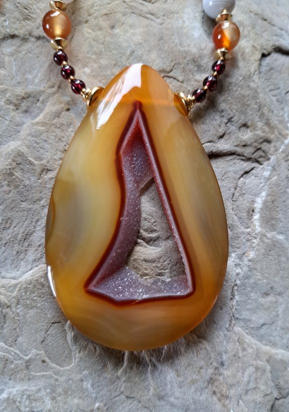 Achat Amulett Anhänger Edelsteinkette Heilsteinschmuck