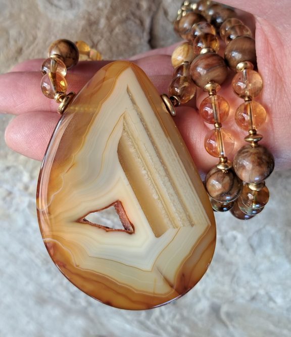 Achat Amulett Anhänger Edelsteinkette Heilsteinschmuck