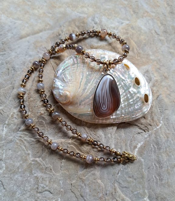 Achat Amulett Anhänger Edelsteinkette Heilsteinschmuck