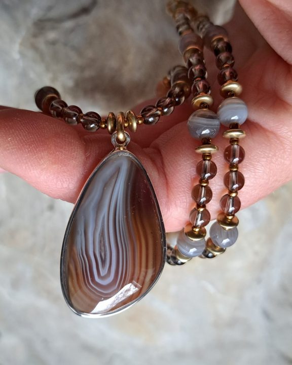 Achat Amulett Anhänger Edelsteinkette Heilsteinschmuck