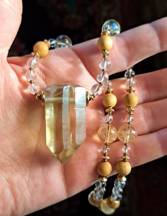 Citrin Spitze Anhänger Edelsteinkette Heilsteinschmuck