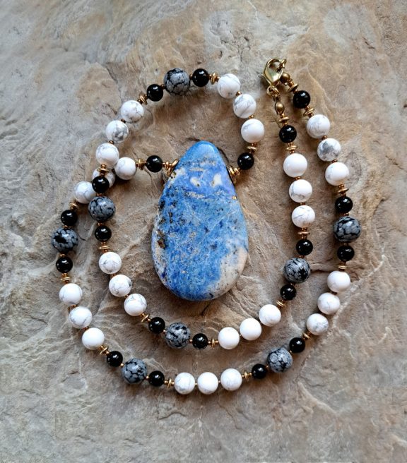 Lapislazuli Amulett Anhänger Edelsteinkette Heilsteinschmuck