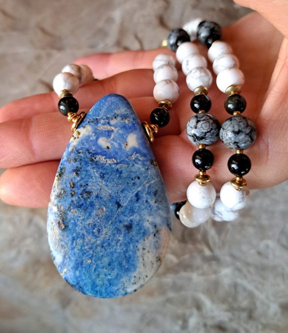 Lapislazuli Amulett Anhänger Edelsteinkette Heilsteinschmuck