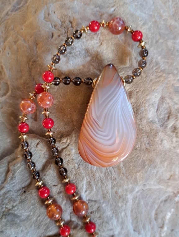 Achat Amulett Anhänger Edelsteinkette Heilsteinschmuck