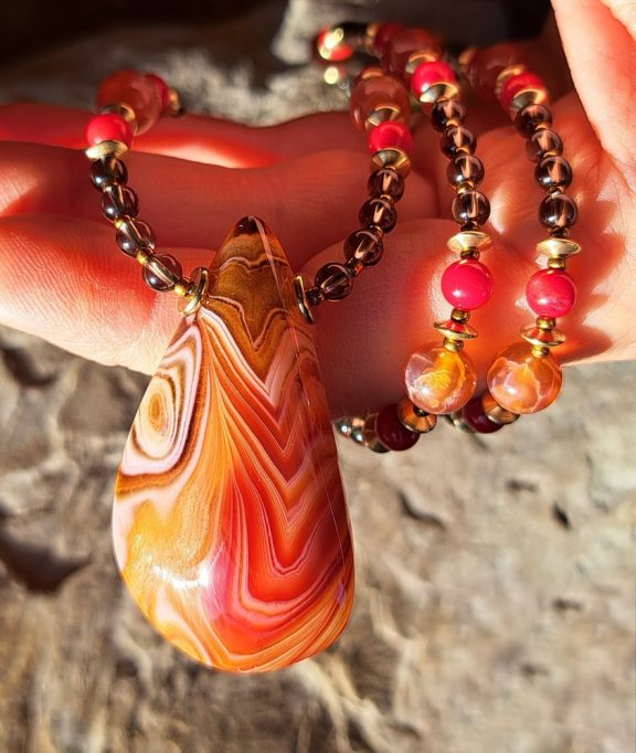Achat Amulett Anhänger Edelsteinkette Heilsteinschmuck