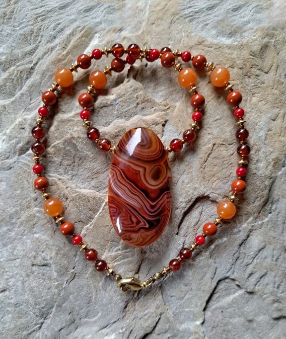 Achat Amulett Anhänger Edelsteinkette Heilsteinschmuck