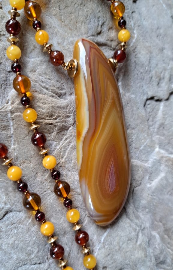 Achat Amulett Anhänger Edelsteinkette Heilsteinschmuck