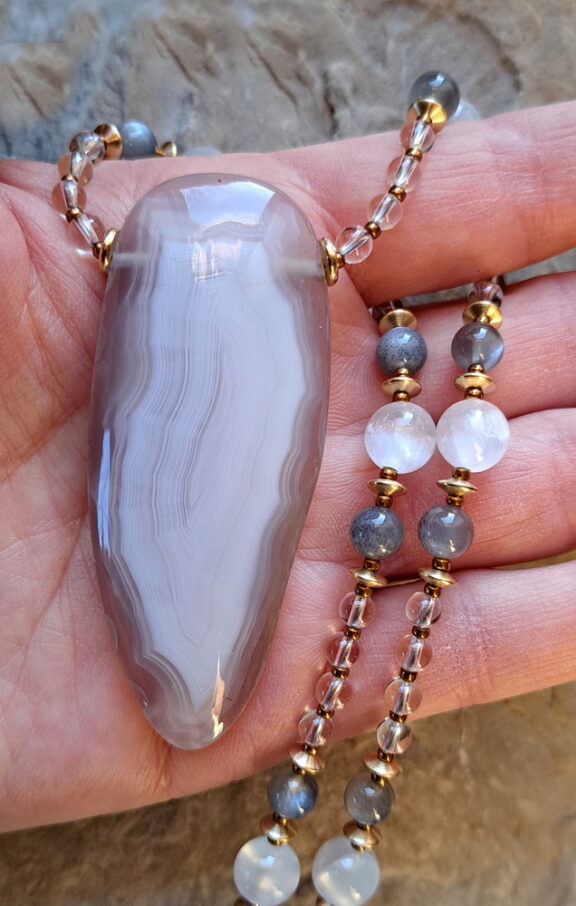 Achat Amulett Anhänger Edelsteinkette Heilsteinschmuck