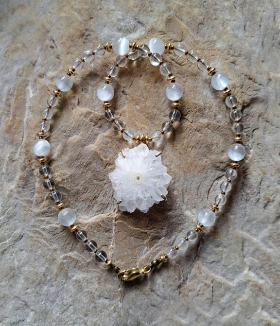 Solarquarz Amulett Anhänger Edelsteinkette Heilsteinschmuck