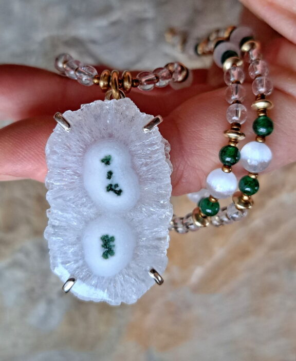 Solarquarz Amulett Anhänger Edelsteinkette Heilsteinschmuck