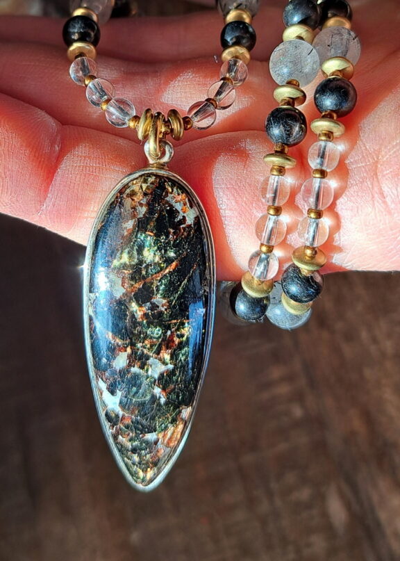 Tetraferriphlogopit Amulett Anhänger Edelsteinkette Heilsteinschmuck