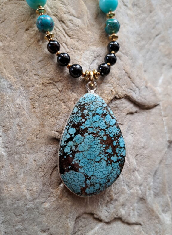 Türkis Amulett Anhänger Edelsteinkette Heilsteinschmuck