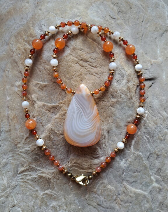 Achat Amulett Anhänger Edelsteinkette Heilsteinschmuck
