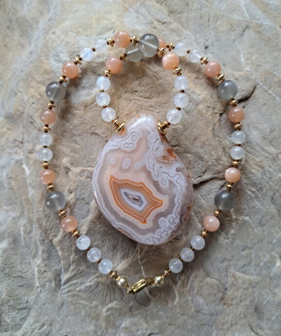 Achat Heilsteinkette - Naturschmuck Unikate