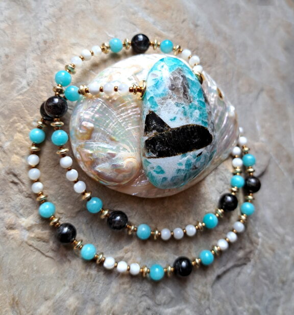 Amazonit Naturstein Anhänger - handgemacht