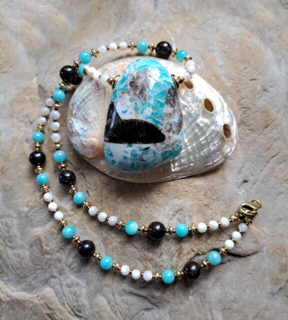 Amazonit - Turmalin Kette