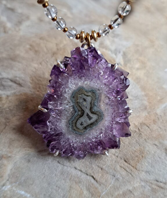 Amethyst Stalaktit Heilsteinanhänger