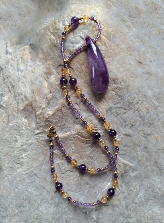 Amethyst - Citrin - Halskette