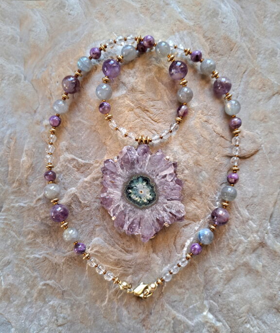 Amethyst Stalaktit Edelsteinkette