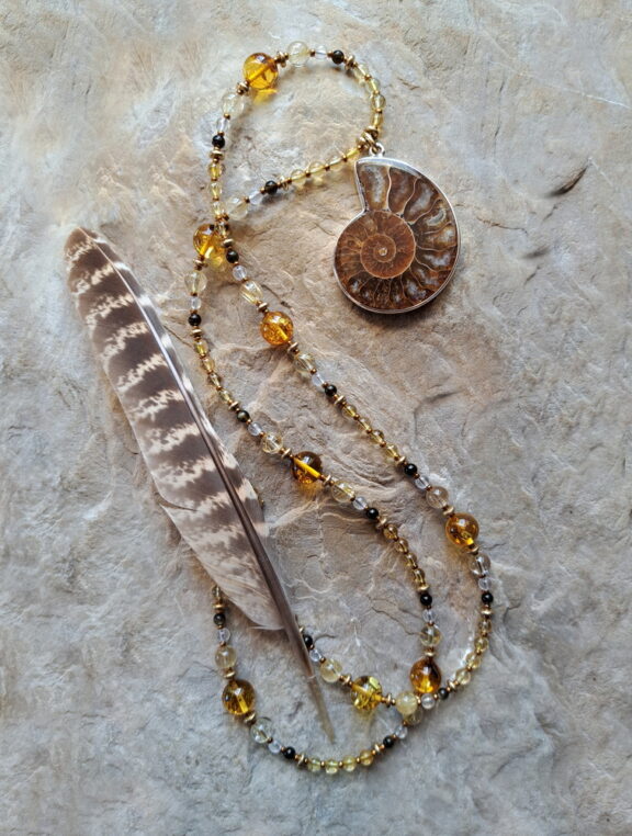 Ammonit Edelstein Halskette