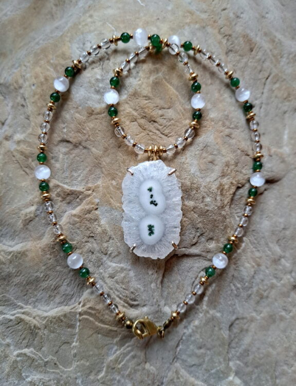 Solarquarz Amulett Anhänger Edelsteinkette Heilsteinschmuck